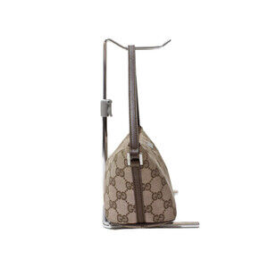 Gucci Brown Leather Bag Canvas Pink Pouch Handbag Accessory